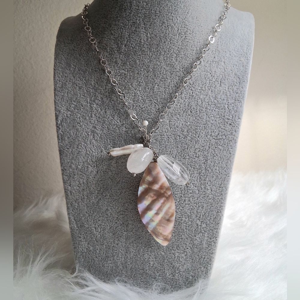 J.Jill Abalony Like Piece And Glass Beads